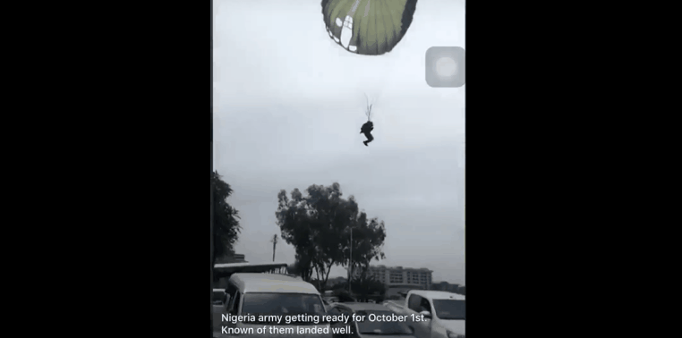 奈及利亞傘兵，降落得過於“驚險”了