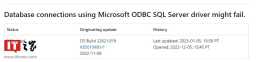 Win1110 ODBC SQL Server驅動程式Bug導致應用問題，微軟緩解