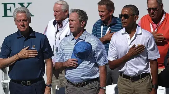 高爾夫總統盃首日 克林頓、小布什、奧巴馬同時現身賽場