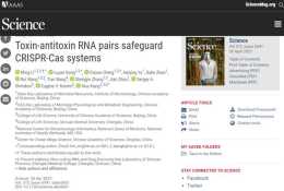 Science：中科院微生物所向華李明組揭示護衛CRISPR-Cas的全新毒素-抗毒素RNA系統